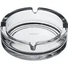Barware hotel use mini glass ashtray soda lime material round thick pocket ashtray for sale
