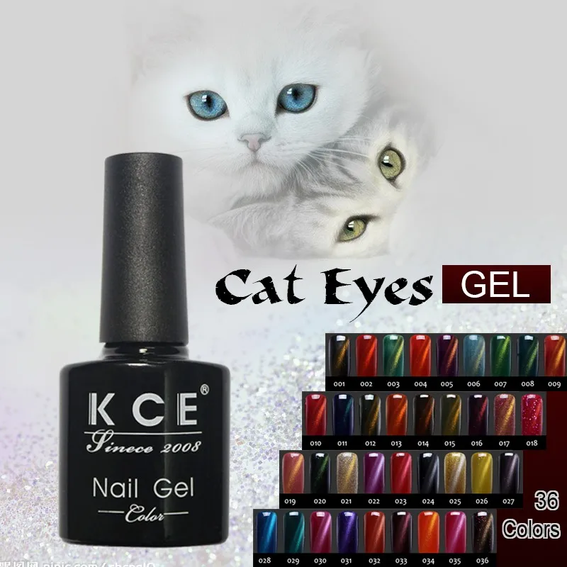 KCE Brand UV glue Nail Polish Manicure LED Cats Eye 36 Color 10 ml Healthy cat eye nail And