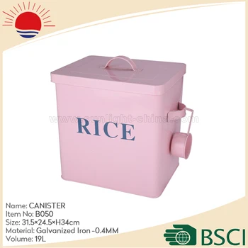 Square Rice Bin With Scoop Storage Canister Tin Can Scoop Storage Canister Square Tin Can