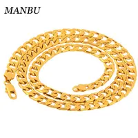 

cuban link chain 18k gold jewelry men chain stainless steel necklace 6mm width with 50cm long chain 12704