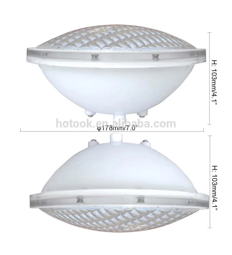 

HOTOOK embedded ip68 12v led par56 pool light RGB Wifi Wireless Controlled 18W Underwater light