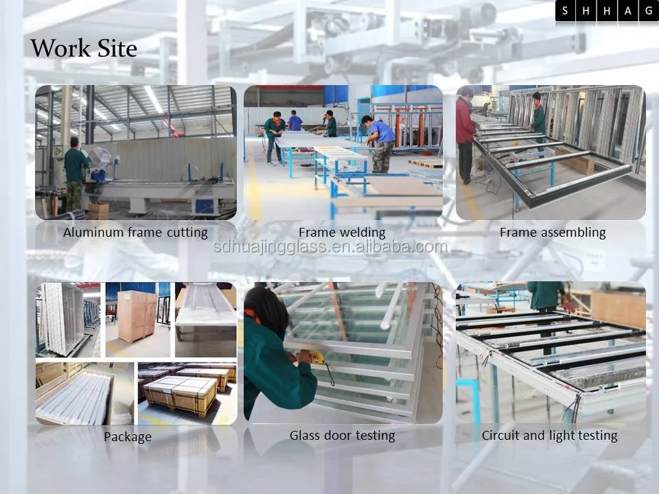 Customizing walk in cooler glass door display cold room