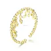 Custom 925 adjustable Sterling Silver fashion musical note gold plated finger wedding rings for girls