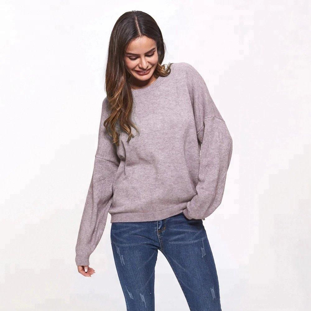 

2019 New Arrivals Elegant Models Knitted Pullovers Jumpers Pink Long Sleeve Women Winter Sweaters For Ladies, Yellow;knitted sweater for ladies
