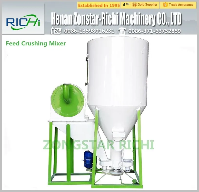 0.5t 1t /batch Wheat Corn Feed Mill Crusher Animal Feed Grinder And