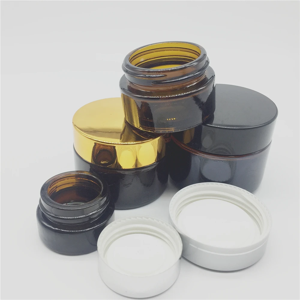 20ml 30ml 50ml Amber Cosmetic Cream Glass Jars Buy Amber Glass Jar