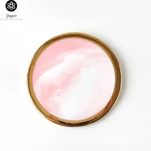 Image of Customized thermal transfer logo insulation pad water cup water absorbent ceramic cork coaster