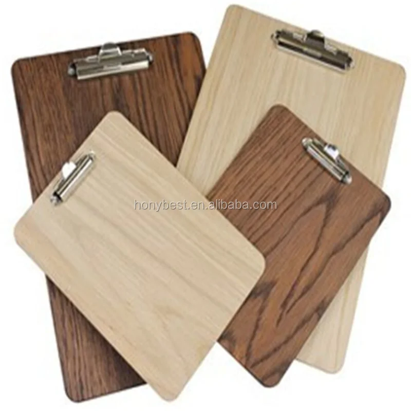 Custom A3,A4,A5 Size Cheap Pine Wooden Clipboard With Private Silver