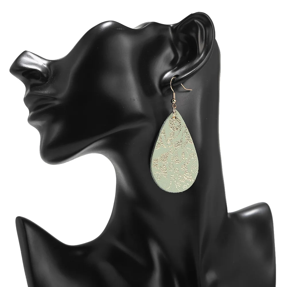 Boho Style Jewelry Lightweight Earrings 100% Handmade Genuine Leather Teardrop Earrings