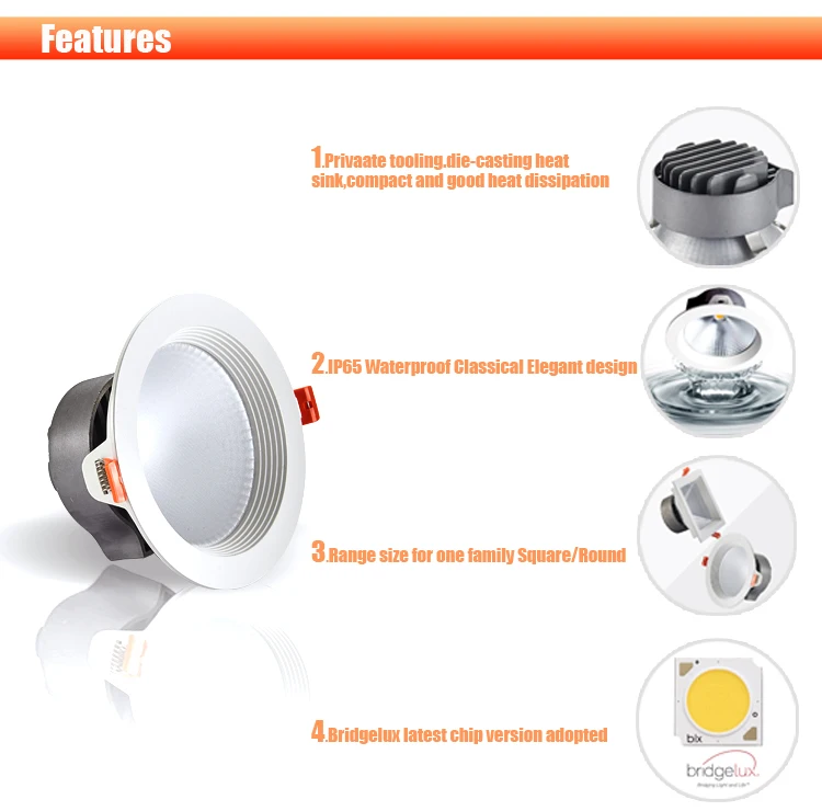 China Recessed Dali Ip44 5w 7w 12watt 15w 20w Led Downlight Fixture ...