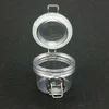 50ml 120ml 250ml Plastic Jars Clear PET Square Wire Bale Jars w/ Hinged Lids plastic airtight food jars