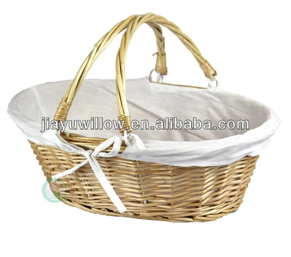 Wholesale Wicker Log / Shopping Trolley,Wicker Shopping Storage Basket