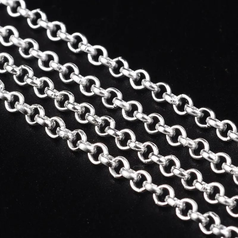 

PandaHall 2.5 mm Silver Iron Rolo Chains with Spool Link chain