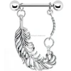 unique style custom nickel free Fine Feather nipple ring body piercing jewelry online