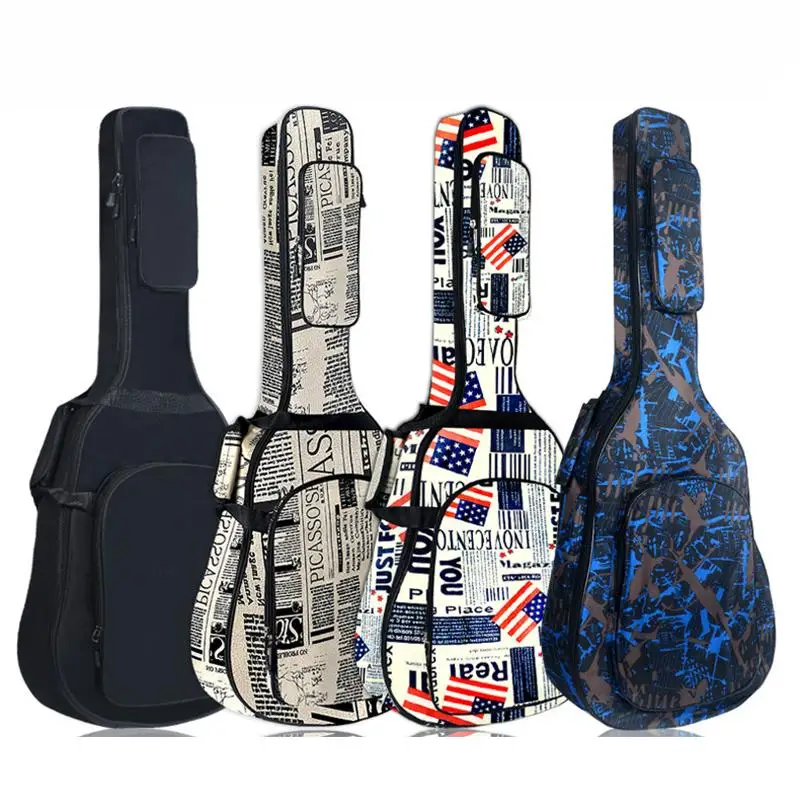 

Newspaper USA Flag Printing 2019 New Design Waterproof High Quality Acoustic Bass Guitar Gig Case Guitar Bag, Camouflage pattern,newspaper pattern, national flag pattern