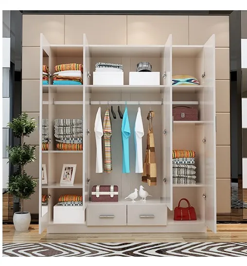 Customized Mdf Material Modern Wooden Unique Bedroom Wardrobe