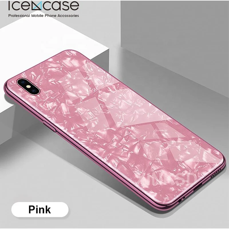 

New Product Tempered Glass Back Cover TPU Case For Iphone X XR XS MAX, Red;pink