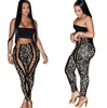 QF0548 Wholesale 2019 summer new personality Slim double side eye bandage women's pants