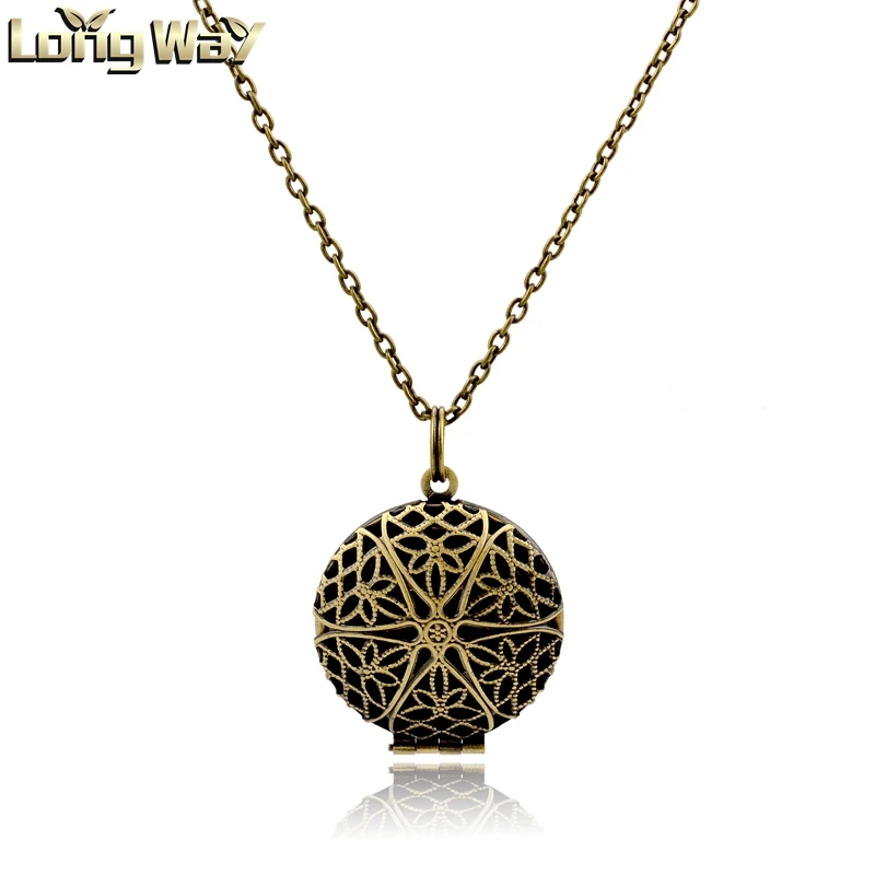 

Antique Bronze Essential Oil Necklace Aromatherapy Necklace Diffuser Pendant, N/a