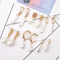 

2019 Pearl Earrings For Women Hoop Gold Drop Ear Ring