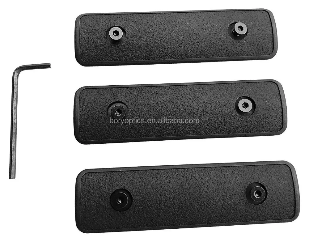 

Hunting Pack of 3 pieces Black 4 Keymod Rail Panel handguard Cover Black Polymer Rail Rubber Cover Key Mod