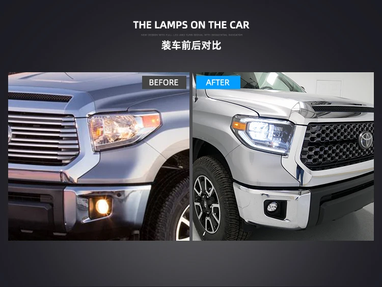 VLAND manufacturer for auto car accessory for Tundra LED headlight 2014-UP for Tundra head light with led moving turn signal