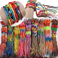 

Hand woven bracelets friendship bracelets unique cheap promotion gifts rainbow color thread woven bracelets