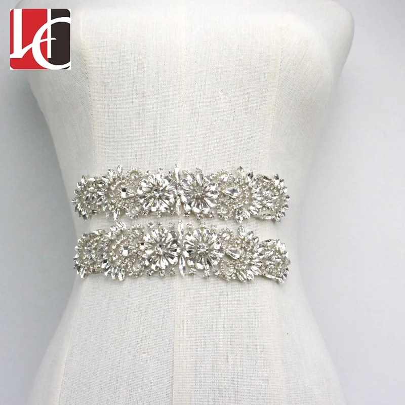 

HC-5815 Hechun Popular bridal dress decoration applique crystal, Clear