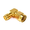 Turn a corner Golden Right angle connector sma male to sma female