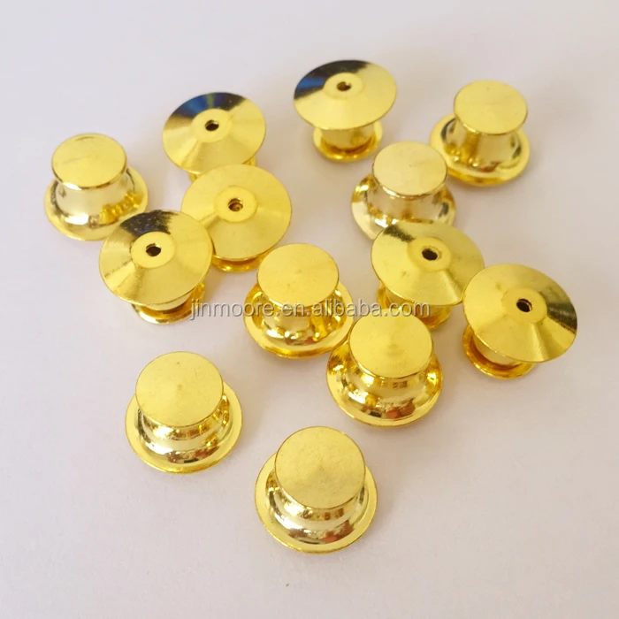 12 Pcs Brass Gold Flat Head Pin Backs Locking Bulk Metal Pin Keepers