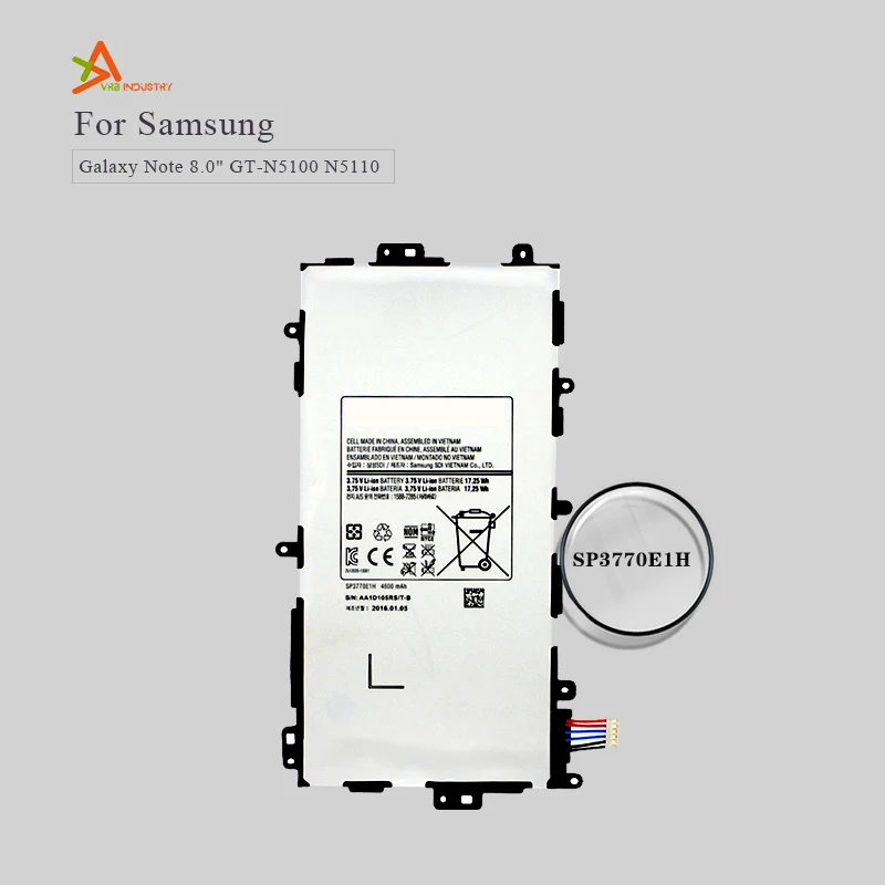 

Spare Tablet Battery SP3770E1H For Samsung Note 8.0" GT-N5100 N5110 N5120 4600mAh Best Quality Factory Wholesale