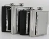 hot sale slim designed tin elegant branded black funny stylish fancy reusable stainless steel hip flask with cigarette case