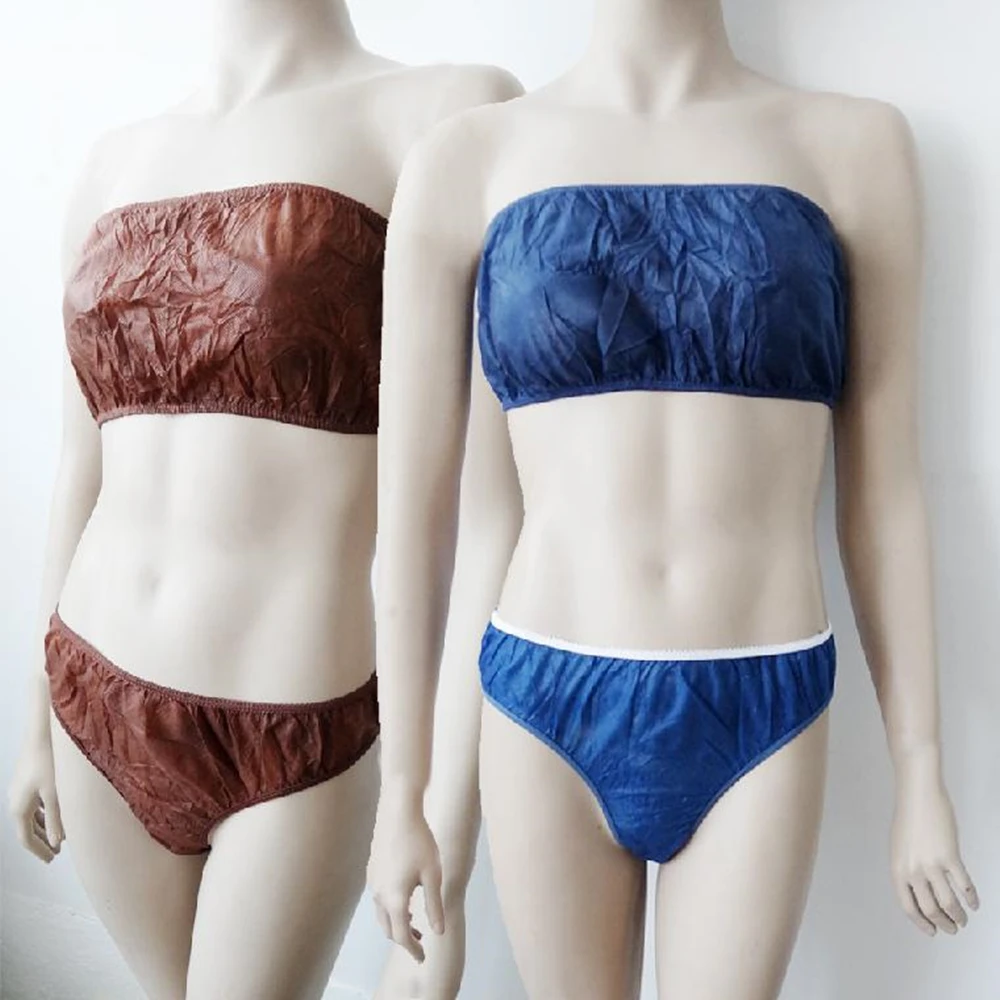 Disposable Non-woven Bra Disposable Bras And Panties For Spa And Sauna