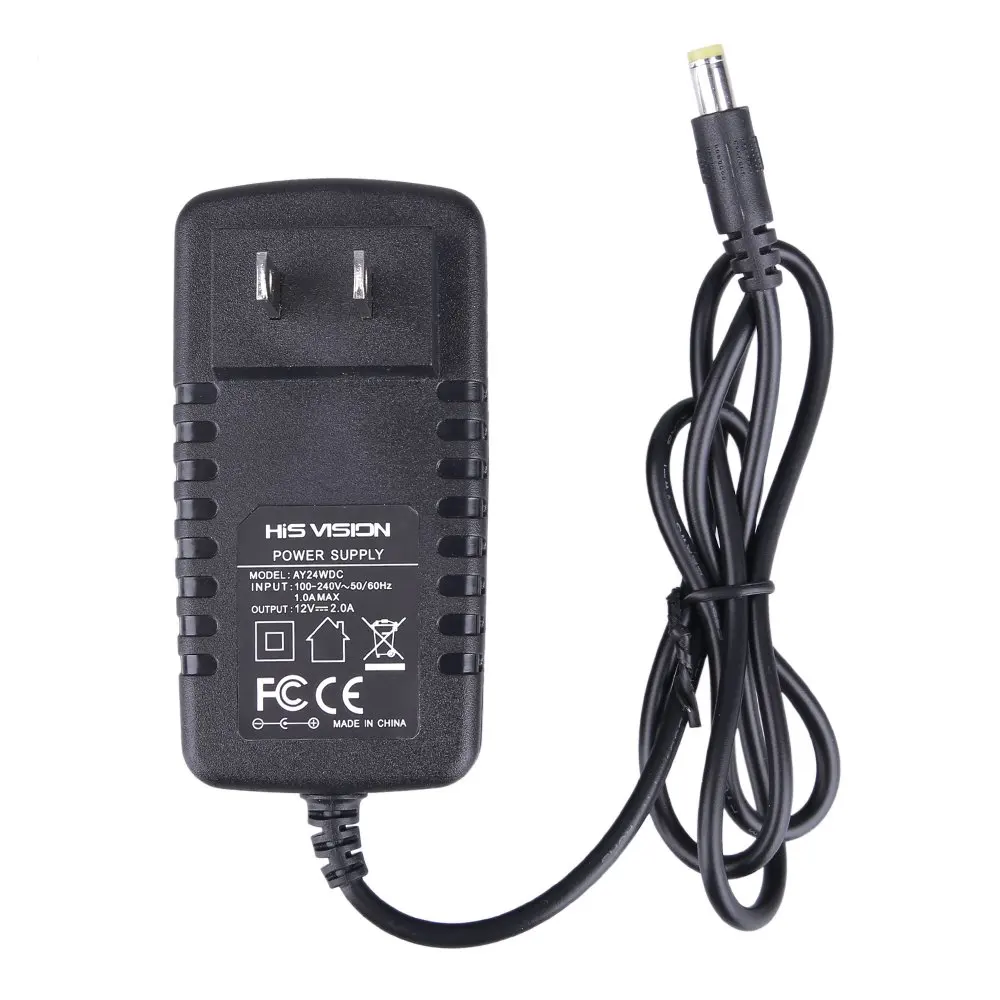 Buy HISVISION Security Camera Power Adapter 12V 5A 100V-240V AC To DC 2