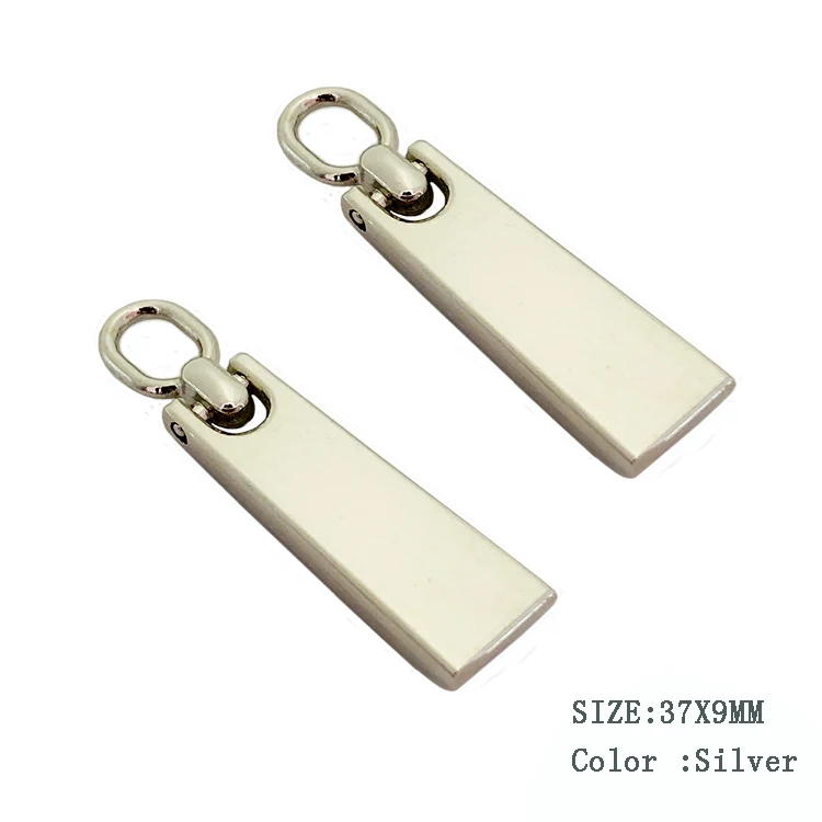 Fashion design embossed silver brand logo custom zinc alloy metal zip pull for jacket