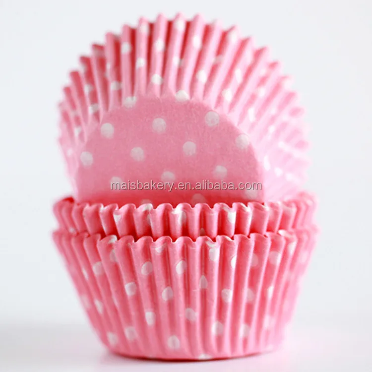 Disposable Custom Printed Polka Dots Souffle Paper Muffin Baking Cups