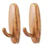 home storage wooden color adhesive kids towel hooks