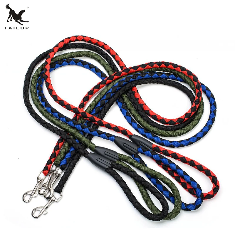 

Dogs and Cats Application Braided Nylon Dog Leash Lead, Red/black, blue/black, green, black