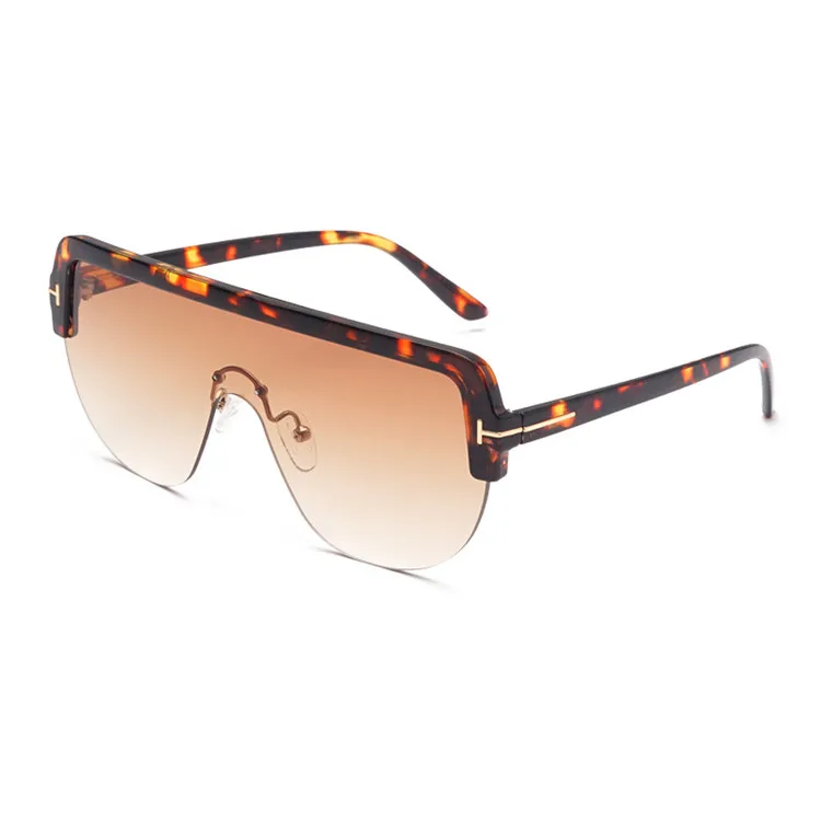 

Hight Quality Fashion Oversized Rimless One Piece Sunglasses Unique Unisex OCULOS DE SOL Sunglasses, Mix color or custom colors