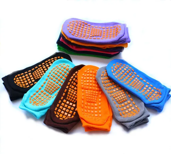 

Adult Kids Custom Athletic Sports Non Slip Indoor Jump Polyester Trampoline Grip sock