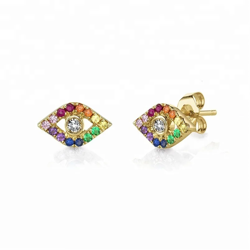 

Fashion women jewelry 2 gram gold beautiful designed evil eye earrings for women