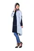 Women Modest Loose Fit Long Sleeve Casual Ethnic Style Printed Tunics Shirts Dress DRAPE LIKE BLACK & WHITE