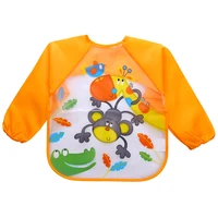 

2019 Baby Bibs Infant Burp Cloths Long Sleeve Waterproof Coverall Baby Animals Toddler Scarf Feeding Smock Baby Feeding bibs