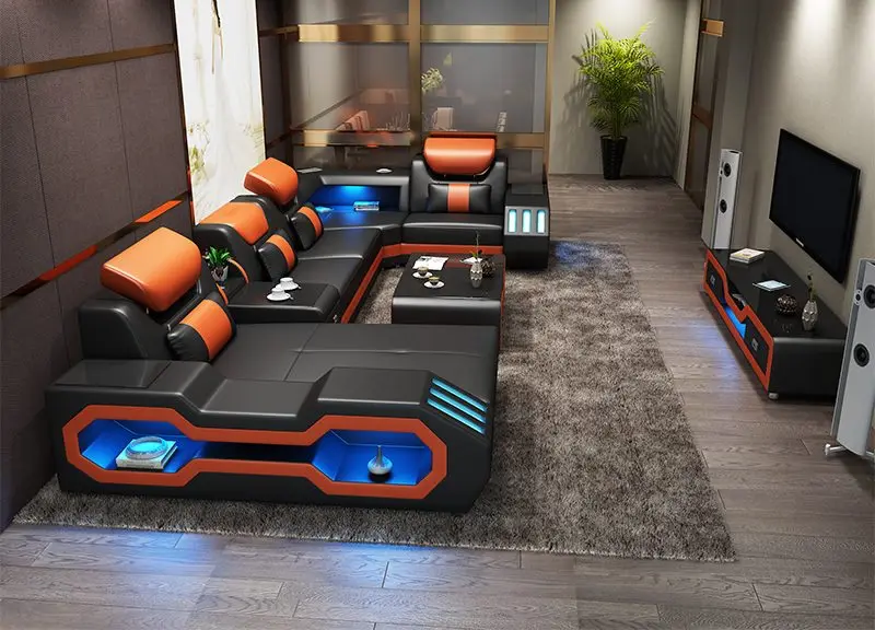 New design couch living room furniture leather sofa modern sectional sofa