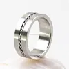 316L Hot sell doll polish stainless steel ring with link chain in middle