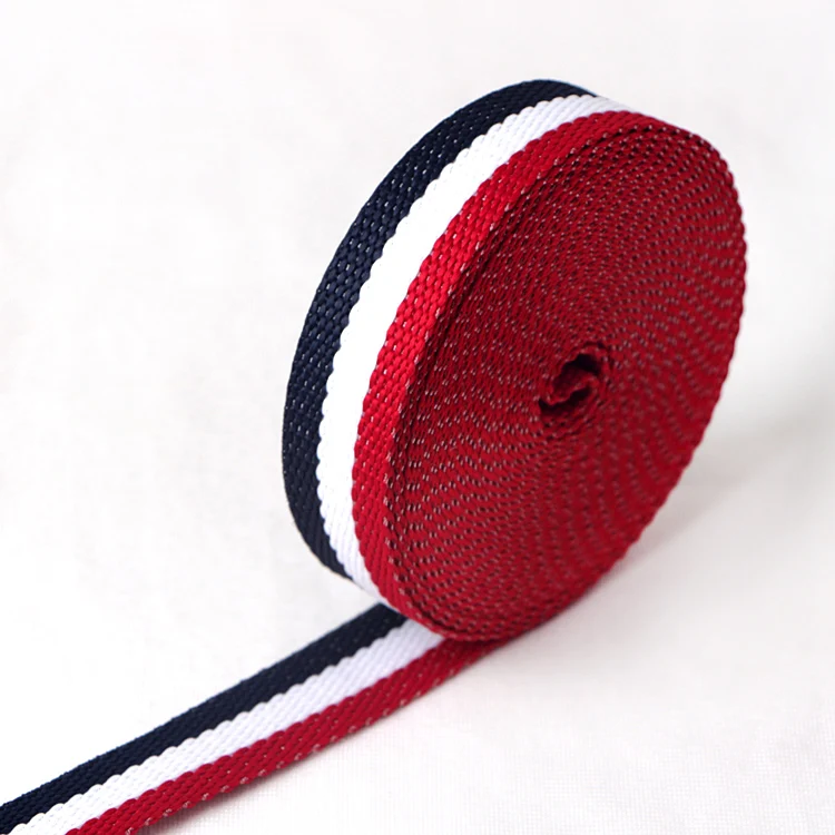 

Hot sale recycled holiday nylon tricolor weaving ribbon