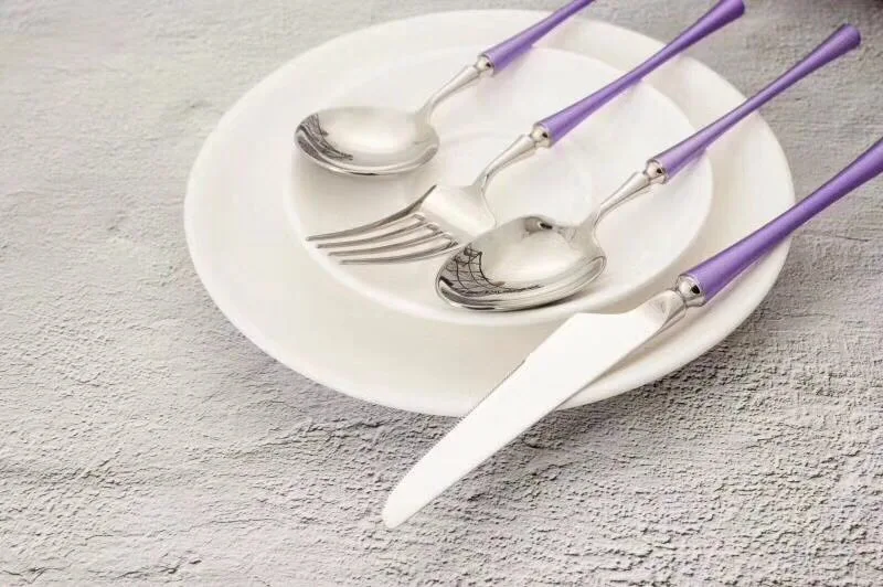Luxury Design and Romantic Creative Stainless Steel 304 Metal Tableware Cutlery Set