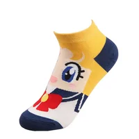 

Funny knitted socks women cartoon sailor moon ankle socks