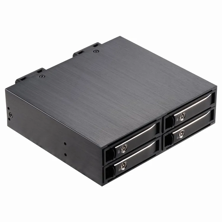 

Unestech 5.25" Device Bay 4 x 2.5"SATA / SAS Backplane SSD HDD Enclosure with Mini Drive Tray Rack, Black