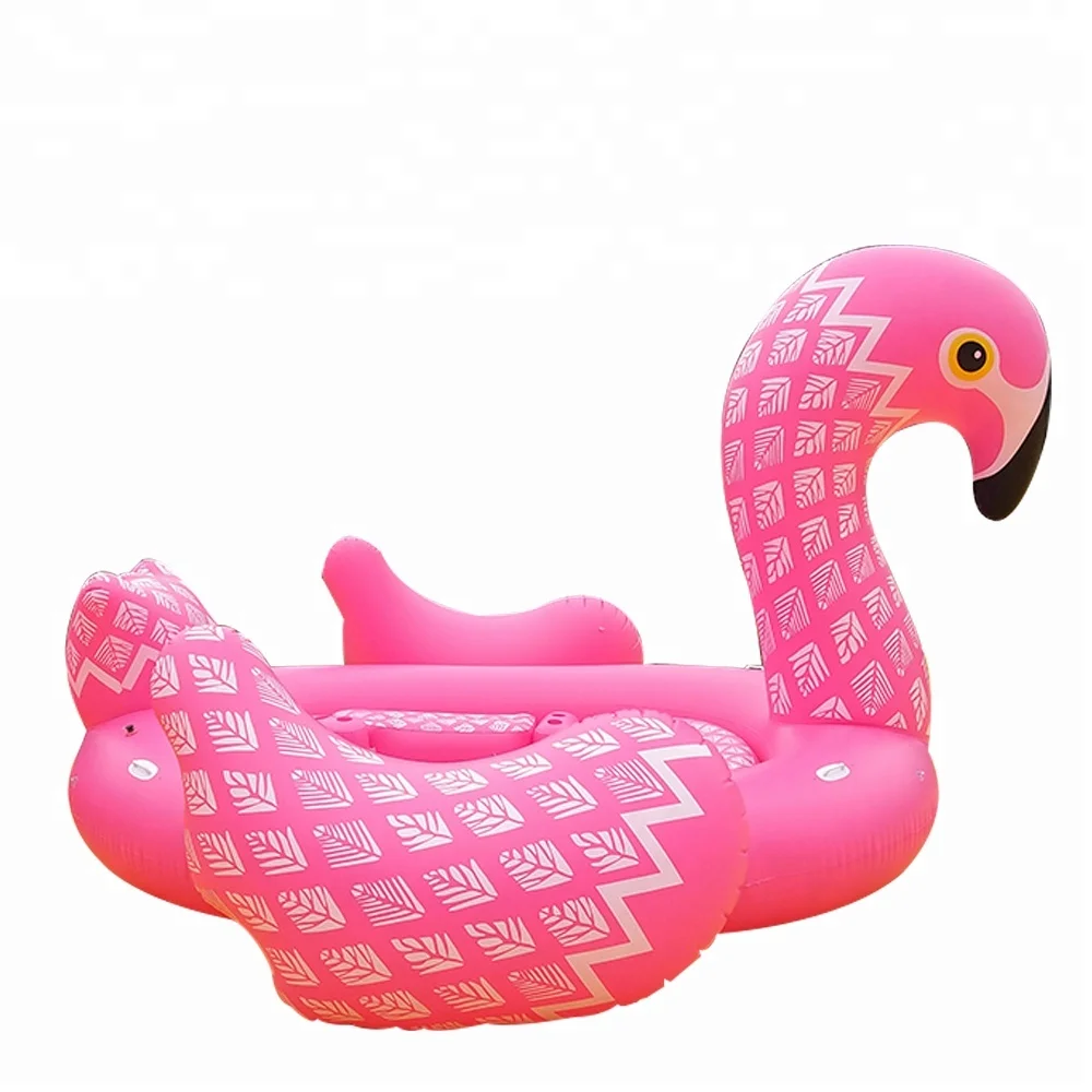 

16ft huge pool float inflatable animal boat inflatable giant flamingo for 6-8person, Rainbow